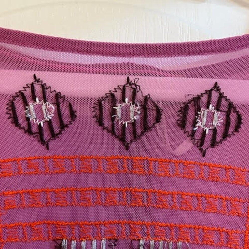 Free People Embroidered Ruffle Shoulder Top - Picture 4 of 6